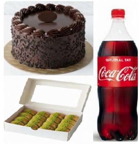 Kare Dikdörtgen Yaş Pasta + Fıstıklı Baklava 4-6 Kişilik Menü